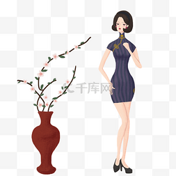 苗条美女图片_美丽的美女花瓶装饰