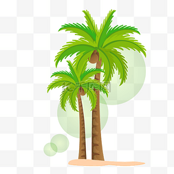椰子树夏天图片_绿色的椰子树