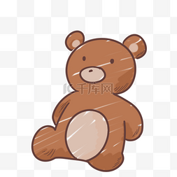 玩偶熊png图片_棕色涂鸦小熊