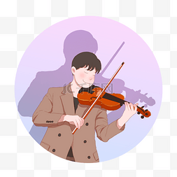 小提琴剪影图片_拉小提琴的男士