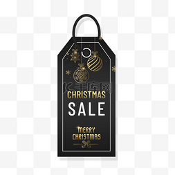 christmas sale黑色圣诞促销标签