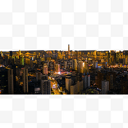 武汉建筑夜景大气航拍