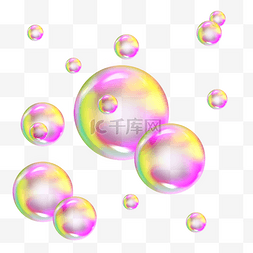 透明圆形泡泡图片_透明彩色气泡