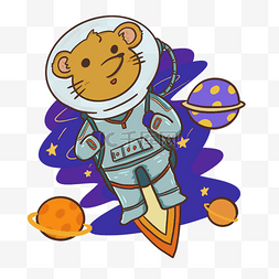 新年宇航员图片_科技宇航员老鼠