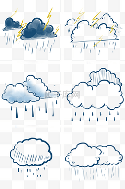 线描雨图片_雨季雷雨天