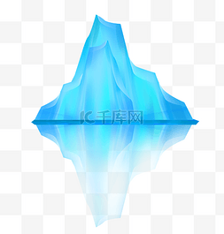 冰山劈开图片_蓝色立体冰山