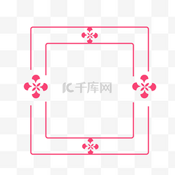 简约线条组合图片_红色中国风红色矩形简约线条边框