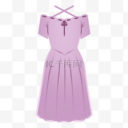 紫色连衣裙卡通图片_淡紫色卡通连衣裙