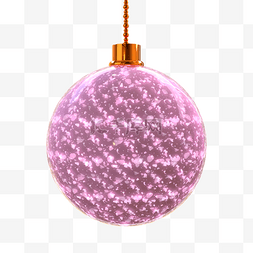 圣诞粉色挂球图片_3d粉色光效质感圣诞球
