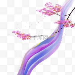 紫色的树图片_卡通紫色的装饰线条