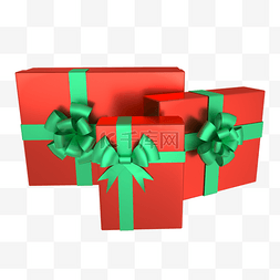 3d圣诞节节日装饰礼盒