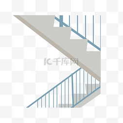 白色的楼梯装饰插画