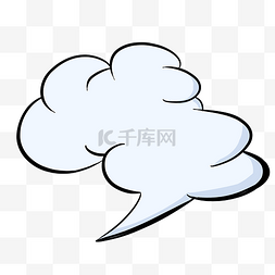对话框卡通云朵图片_淡蓝色爆炸云对话框