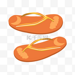 夹脚拖鞋图片_橙色夏季夹脚拖鞋