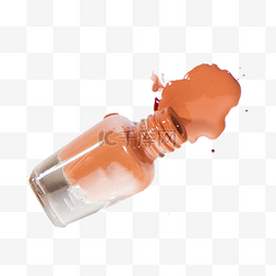 化妆瓶子透明图片_橙色的化妆吕免抠图