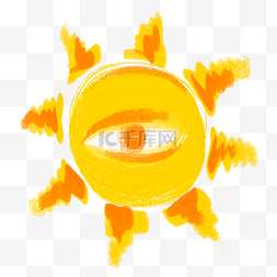 蜡笔太阳眼睛橙色太阳