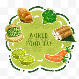 手绘健康世界粮食日
