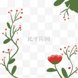 清新水彩小花花图片_清新小花边背景框