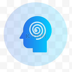 脑图片_蓝色的大脑图标
