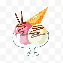 甜食冰淇淋图片_杯装冰淇淋球