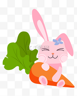 兔子胡萝卜矢量图片_矢量卡手绘兔子胡萝卜