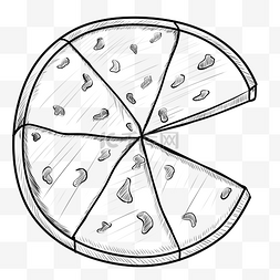 快餐线描素材图片_线描快餐披萨
