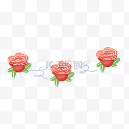 蔷薇花手绘图片_浪漫粉色手绘玫瑰花分界线