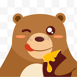 爱吃蜂蜜的棕熊矢量图
