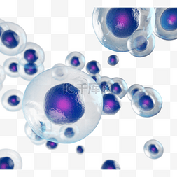 立体医学图片_3d立体蓝色细胞结构元素