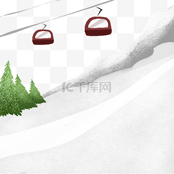 冬季雪道图片_冬季滑雪道缆车