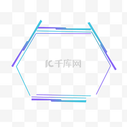 科技多边形渐变图片_科技边框元素