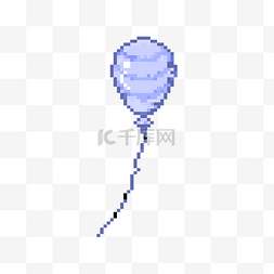 卡通蓝色像素风气球