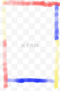 蓝红图片_蜡笔画涂鸦抽象风格红黄蓝三原色