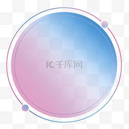 蓝色框科技感图片_简约科技圆环边框