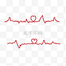 桃心电商图片_红色心电图