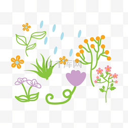 彩色小花图片_彩色手绘花朵植物元素svg