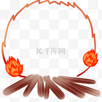 火焰边框个人vip和企业vip免费下载免抠元素蓝色火焰边框企业vip免费