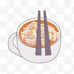 卡通食物面条插图