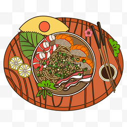 面图片_日本传统面食插画