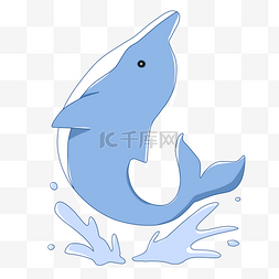 海洋生物海豚插画