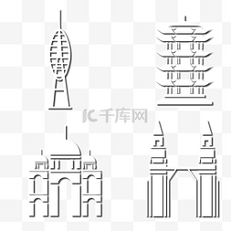 双子座壁纸图片_黄鹤楼泰姬陵双子塔