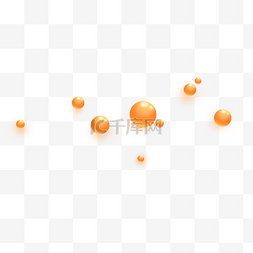 球体几何图片_橙黄色球体