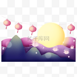 中秋节灯笼花灯