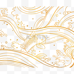 金色纹理国风图片_中式古典锦鲤纹理