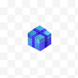 一个蓝色的礼物盒
