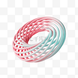 圆环螺旋渐变抽象线条3d元素