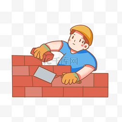砌墙动画图片_装修砌墙垒墙砖头家装节工人建筑