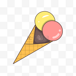 蛋筒冰淇淋卡通图片_美味卡通蛋筒