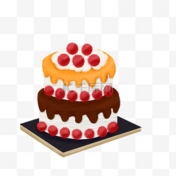 二层生日蛋糕免抠图