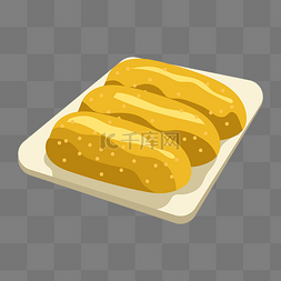 白盘子里黄色糕点